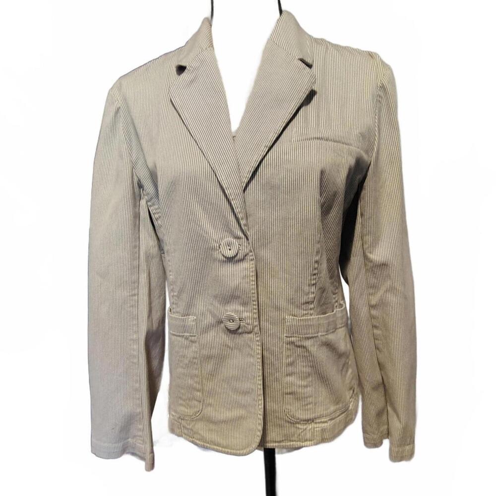 Talbots Cream Pinstripe Blazer